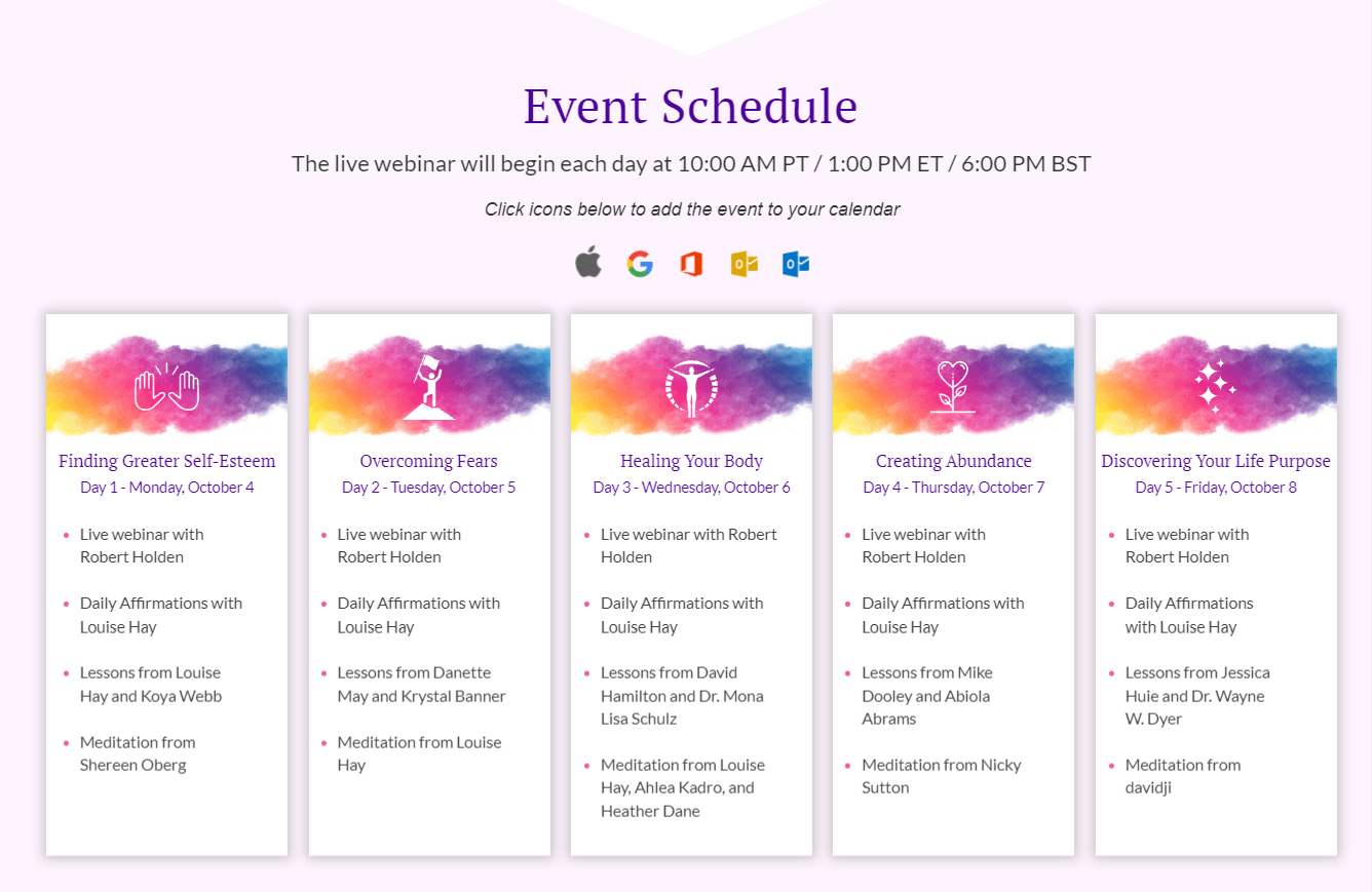 Event schedule-free challenge