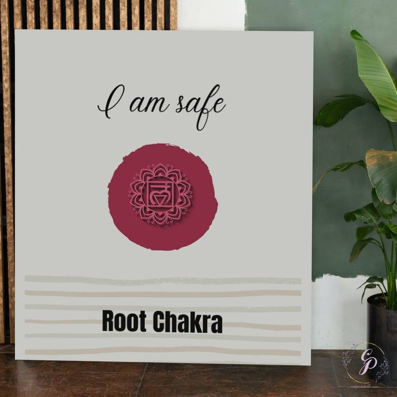 Root Chakra affirmation wall art